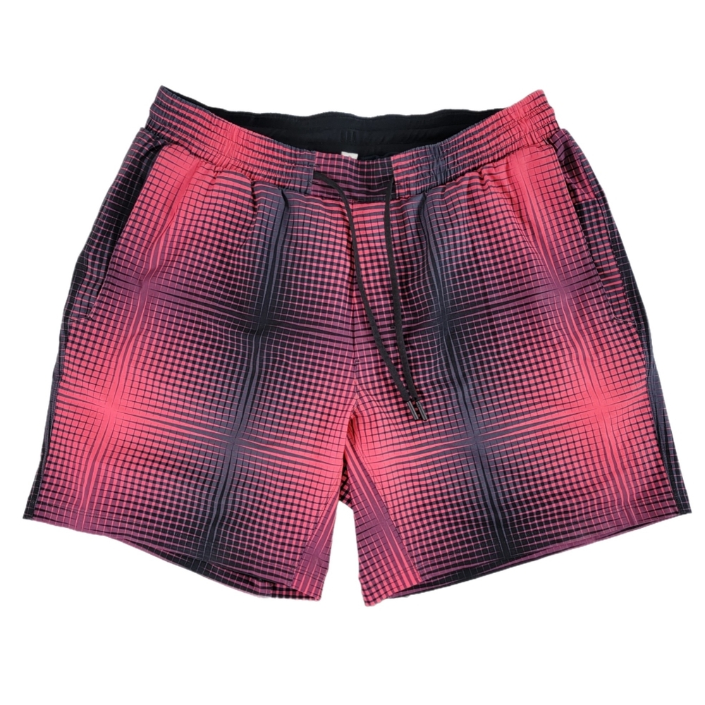 Lululemon Men's Thigh Tide Short XL Pink Boom Juice Blue Spikes M7XZUS